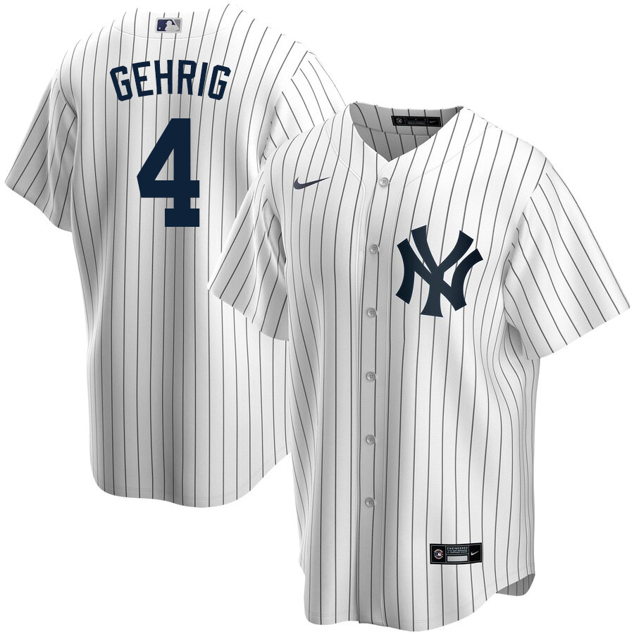 2020 Nike Men #4 Lou Gehrig New York Yankees Baseball Jerseys Sale-White